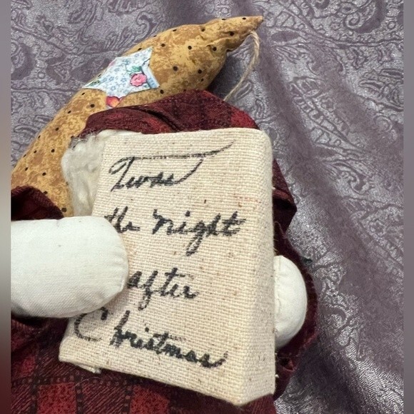 Vintage Santa Christmas Decoration Ozark Mountain Storybook Santa Crescent Moon - Picture 11 of 14